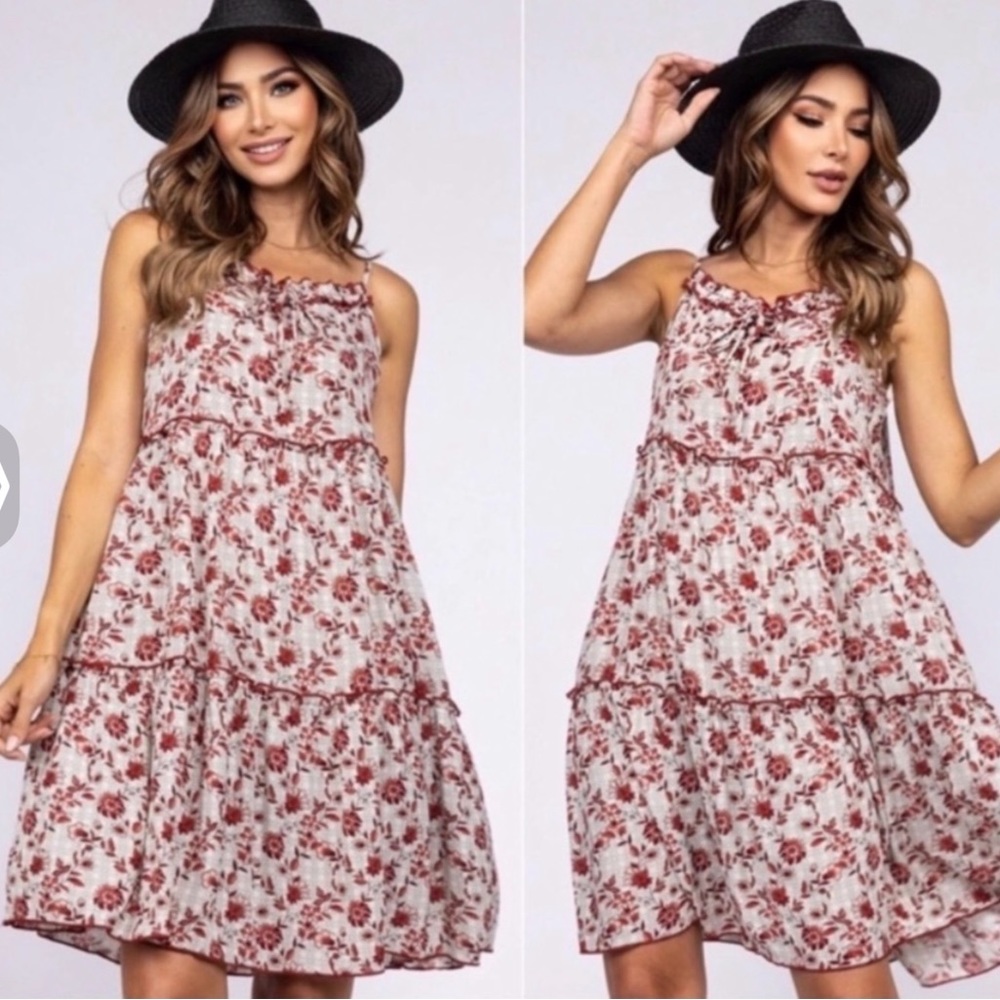 USA MADE BOHO MEDALLION FLORAL DRESS - Picture 3 of 4